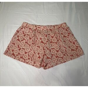 Fifty Street Sun-Kissed Floral Shorts Large Terracotta Boho Summer Vacation L